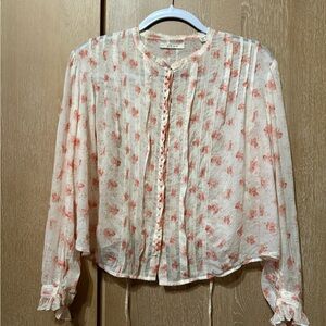 DOEN Floral Print Sheer Blouse